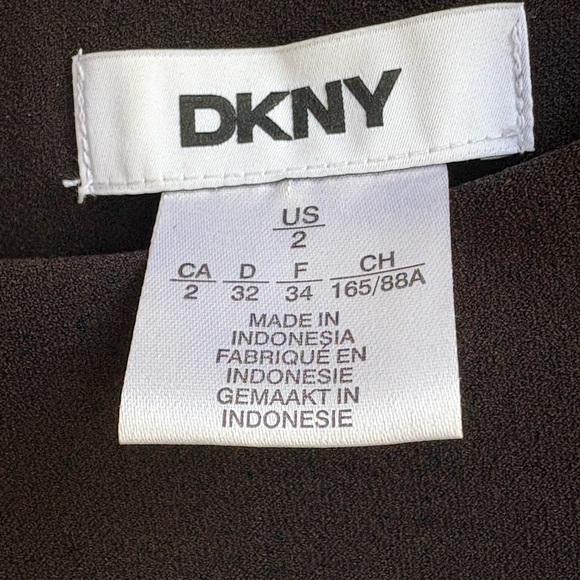 DKNY Black Asymmetrical Ruched Cocktail Dress - Picture 4 of 12